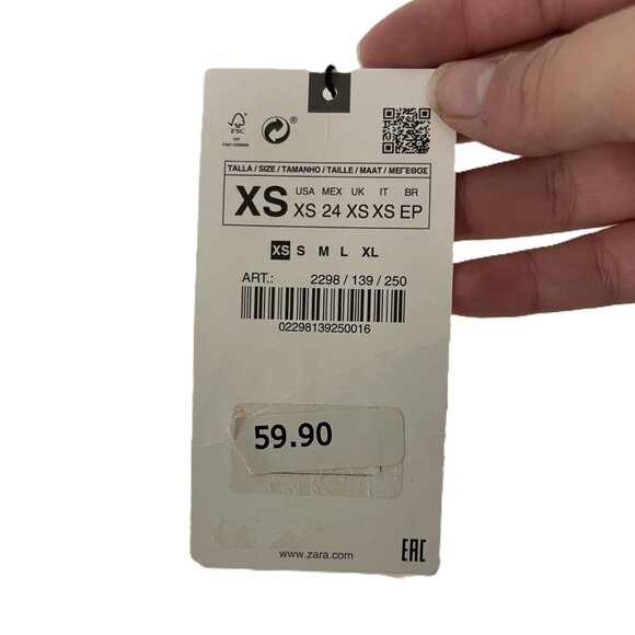 Zara Women Dress Size XS White Cut Out Midi Front Slit 2298/139 NWT - Picture 4 of 13